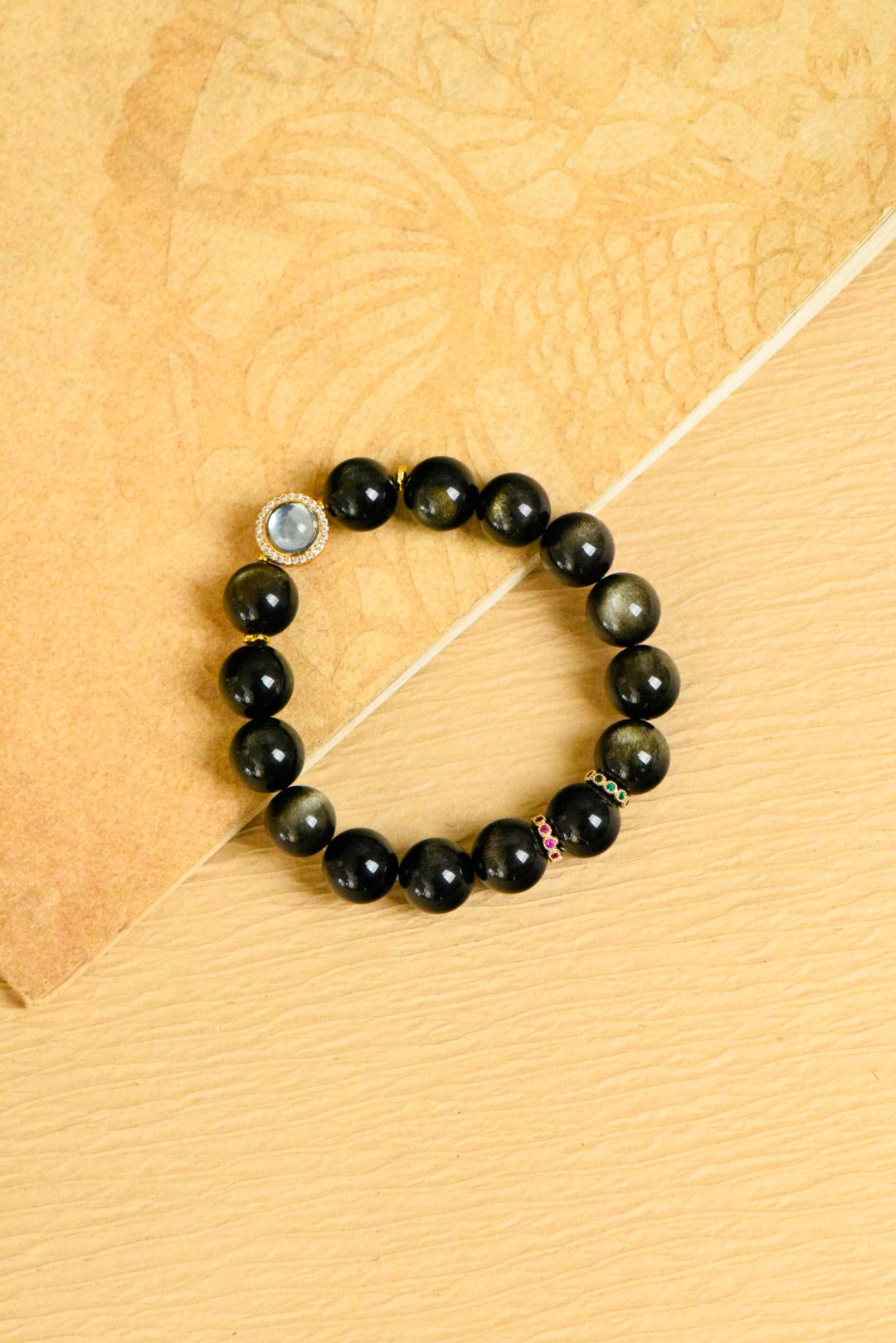 ▫️▪️ Obsidian Aquamarine Bracelet (Men)